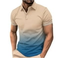 thumbnail image 1 of Mens Gradients Tshirts Button Collar Polo Shirts Men Short Sleeve Pullover Top Summer Clothing, 1 of 5