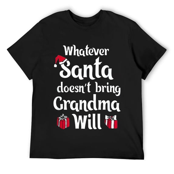 Mens Grandma Christmas T Shirt Funny Gift for a Santa Grandma Black