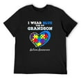 thumbnail image 1 of Mens Grandma Grandpa I Wear Blue For My Grandson Autism T-Shirt Black 2X-Large, 1 of 5