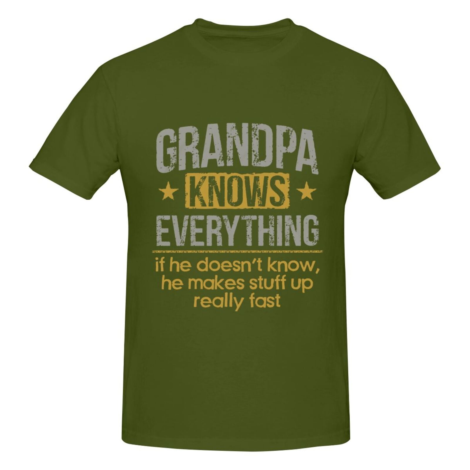 Mens Grandpa Knows Everything Funny TShirt Father's Day Birthday Gift