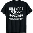 thumbnail image 1 of Mens Grandpa Knows Everything Shirt 60th Gift Funny Father's Day T-Shirt, 1 of 3