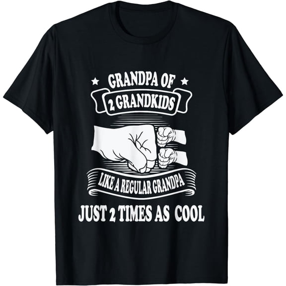 Mens Grandpa of 2 Grandkids Grandpa T-Shirt