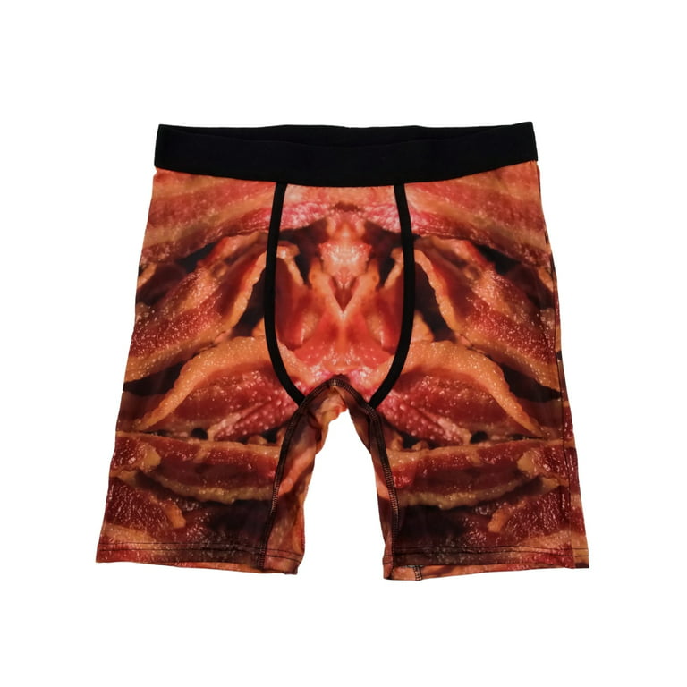 Mens Graphic Bacon Print Boxer Briefs Underwear Small 