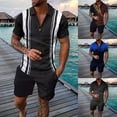 thumbnail image 1 of Mens Graphic Polo Shirt Short Sleeve Solid Casual Summer Knit Top Breathable Tee Brown XL, 1 of 6