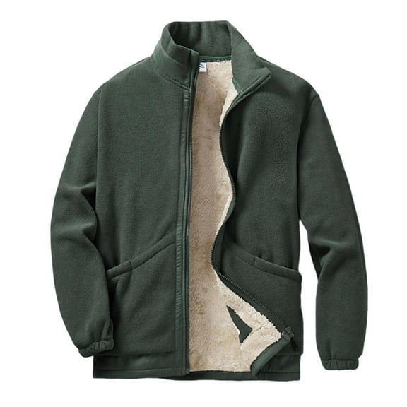 Men's Jacket Winter Warm Thickened Casual Coat Soft Lined Outerwear Lightweight Windproof Comfortable