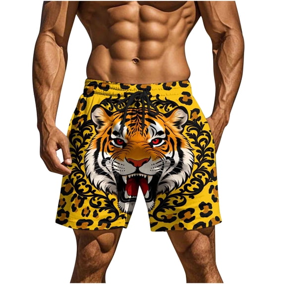 Mens Graphic Print Shorts Cool Mesh Basketball Shorts Casual Flat Front Shorts Summer Drawstring