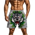 thumbnail image 1 of Mens Graphic Print Shorts Cool Mesh Basketball Shorts Casual Flat Front Shorts Summer Drawstring, 1 of 1