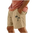 thumbnail image 1 of Mens Graphic Shorts Fashion Coconut Tree Printed Casual Short Elastic Waist Drawstring Summer Beach Short Pants, 1 of 3
