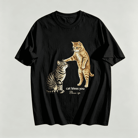 Mens Graphic T Shirts 100% Cotton - Casual Crewneck Short Sleeve Tee for Men, Soft Breathable Everyday Top
