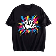 Mens Graphic Graffiti T-Shirt 100% Cotton Short Sleeve Crewneck Streetwear