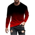 thumbnail image 1 of Mens Graphic T Shirts Button Up Shirt Women Clearance, Big and Tall Solid Color Shirts Mens Dress Shirt Men's Gradient Printed Long Sleeved Round Neck Pullover T-Shirt Top Long Style E162, 1 of 5
