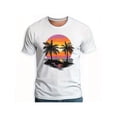 thumbnail image 1 of Mens Graphic T-Shirts Casual Oversized Letter Print Beach Shirts Hawaiian Baggy Cotton Short Sleeve Tshirt Summer tee Top White C XL, 1 of 6