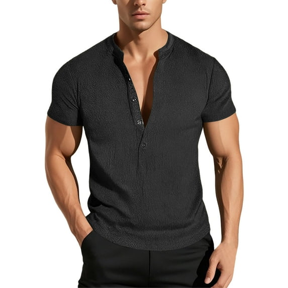 Mens Graphic T Shirts Oversized Anime Streetwear Summer Tees Men's Solid Colour Athleisure Style Slim Fit V Neck Short Sleeve T Shirt