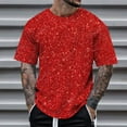 thumbnail image 1 of Mens Graphic T-Shirts Short Sleeve 3D Print Crewneck Stylish Loose Summer Tee Red S, 1 of 4