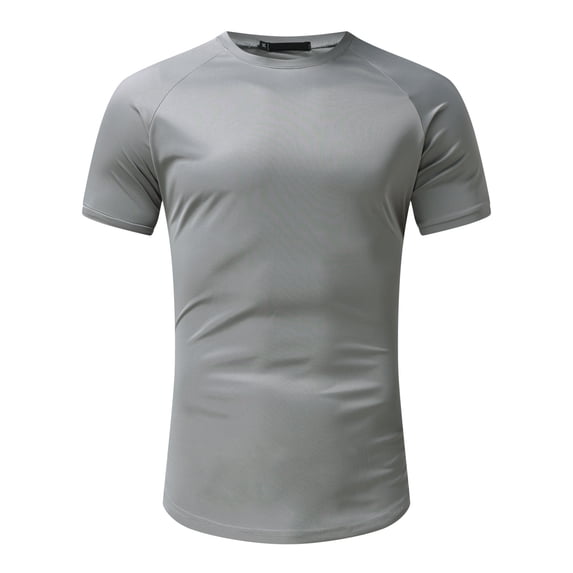 Mens Graphic T-Shirts Summer Crew Neck Casual Sports Patchwork Colorblock Raglan Sleeve Grey Funny Tshirts Sizes 4XL