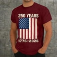 thumbnail image 1 of Mens Graphic T-shirts 250 Anniversary USA Shirt Short Sleeve Crewneck Tee Independence Day Celebration T Shirt for Men XXXL, 1 of 4