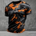 thumbnail image 1 of Mens Graphic T-shirts Short Sleeve Crewneck Independence Day Tee with Camo Design Summer Comfortable T Shirt for Men Orange S, 1 of 3