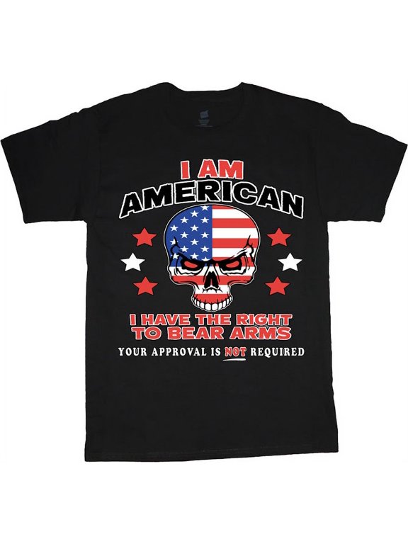 Mens Graphic Tee American Flag Skull Skull T-shirt