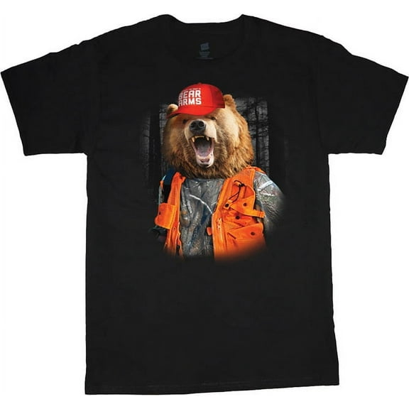 Mens Graphic Tee Bear Hunting Funny T-shirt