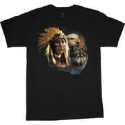 DECKED OUT DUDS Mens Graphic Tee Indian Eagle Wolf T-shirt