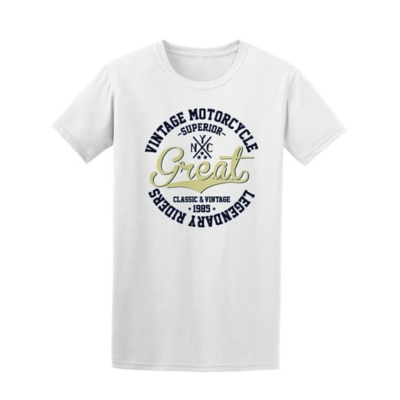Mens Graphic Tee - Nyc Vintage Motorcycle - Regular Fit 100% Cotton