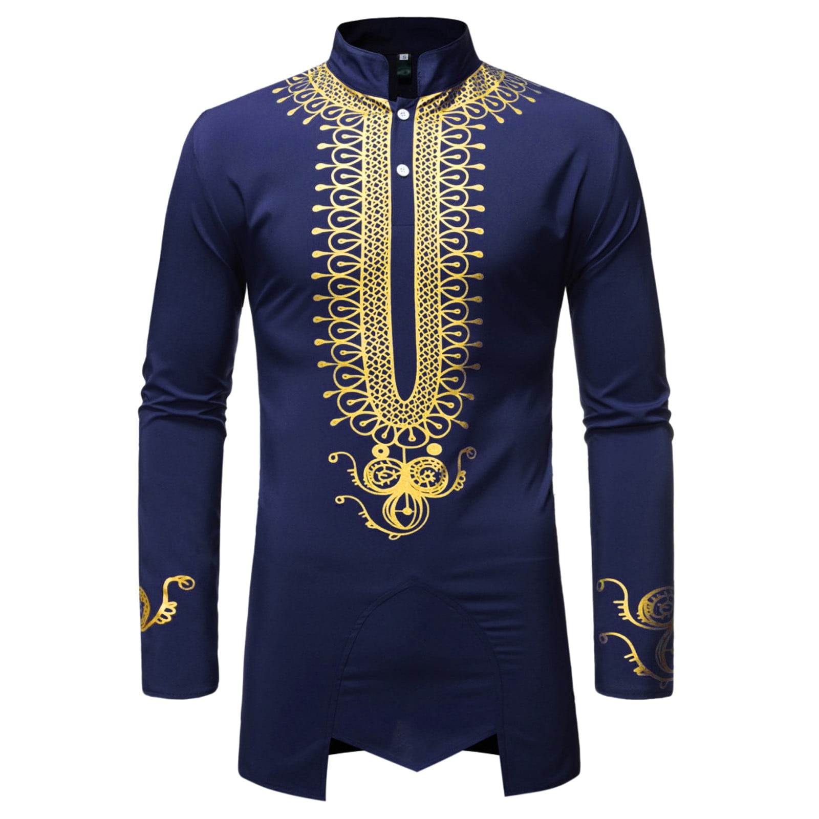 Mens Graphic Tees Abaya Thobe Arabic Longline Henley Kaftan Banded