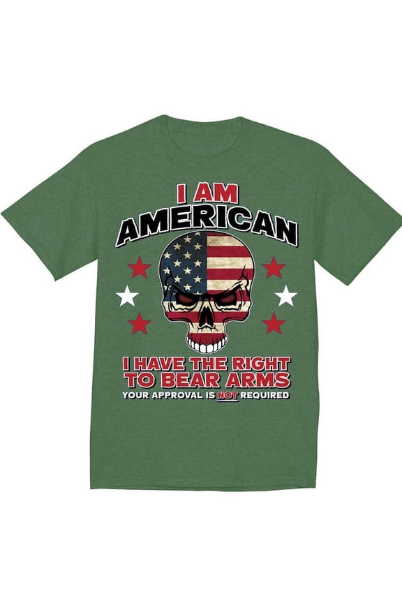 Mens Graphic Tees American Flag Skull T-shirt