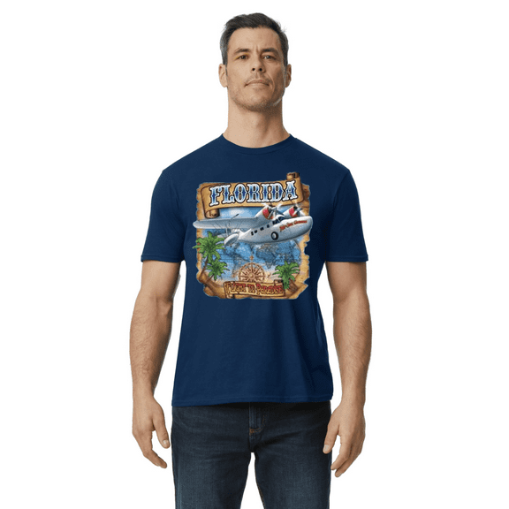 Mens Graphic Tees Aviation Souvenir Florida T-shirt Short Sleeve Tee