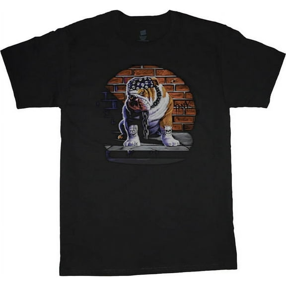 Mens Graphic Tees Biker Bulldog T-shirt