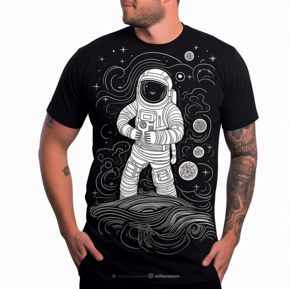 Mens Graphic Tees - Cool Design Black T-Shirts for Guys XS-5XL