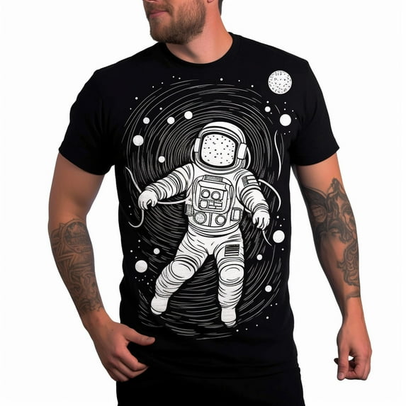 Mens Graphic Tees - Cool Design Black T-Shirts for Guys XS-5XL