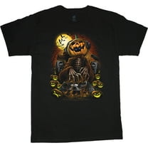 Mens Graphic Tees Cool Funny Halloween T-shirt DJ Costume Jack-O-Lantern
