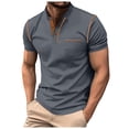 thumbnail image 1 of Mens Graphic Tees Men Tops Mens Henley Shirts Short Sleeve Summer Casual Classic T Shirts Pocket Button Shirt Grey XL, 1 of 5