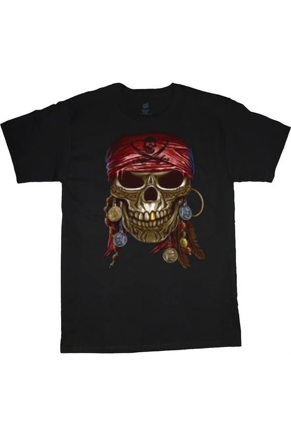 Mens Graphic Tees Pirate Skull T-shirt