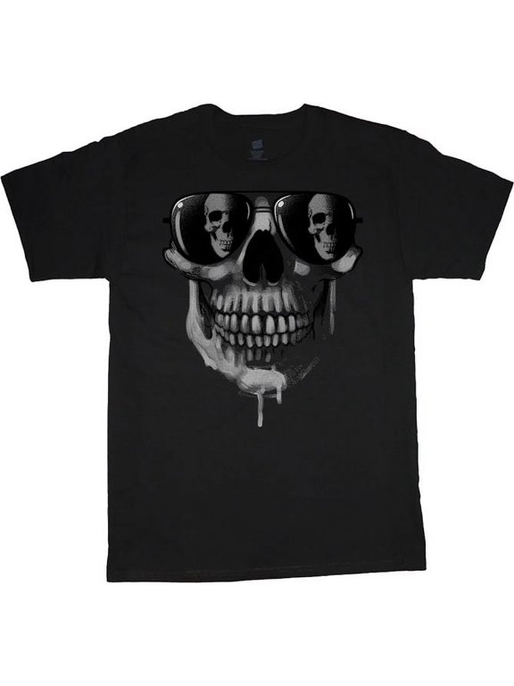 Mens Graphic Tees Sunglasses Skull T-shirt