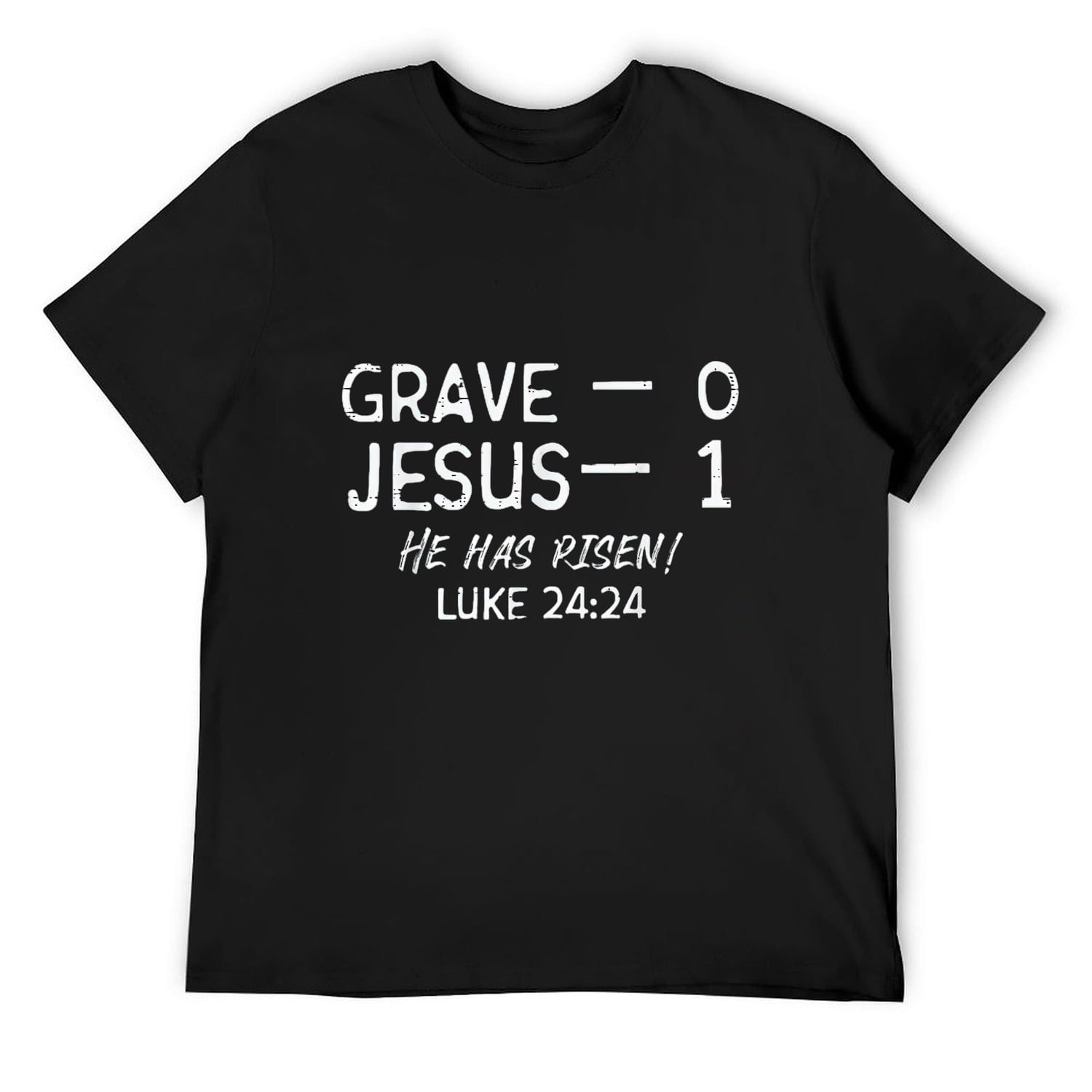 Mens Grave 0 Jesus 1 He Has Risen Jesus Religious Easter Christ T-Shirt ...
