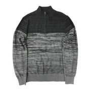 Mens Gray & Black Speckle Stripe Quarter Zip Sweater Top XX-Large