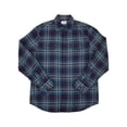 thumbnail image 1 of Mens Gray Blue & Red Plaid Long Sleeve Button-Down Flannel Shirt Medium, 1 of 1