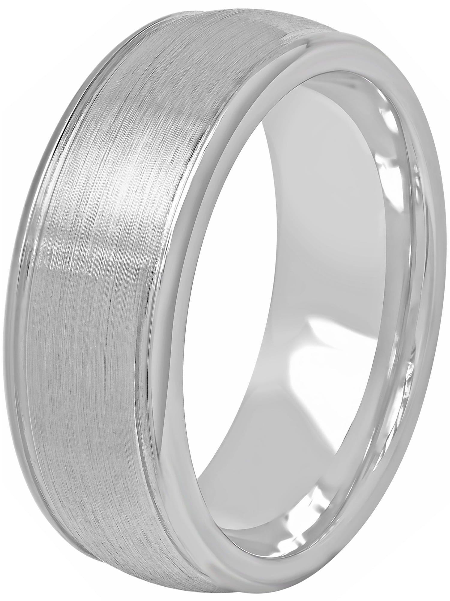 Mens Gray Cobalt Double Grooved Domed Wedding Band - Mens Ring ...
