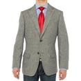 thumbnail image 1 of Mens Gray Herringbone Modern Fit Blazer Luciano Natazzi 2, 1 of 6