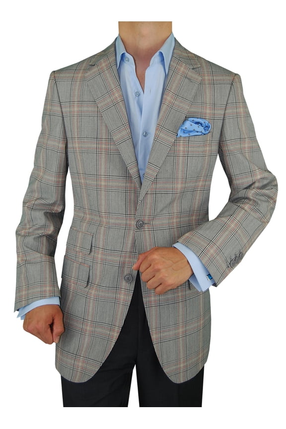 Mens Gray Modern Fit Blazer DTI DARYA TRADING GV Executive