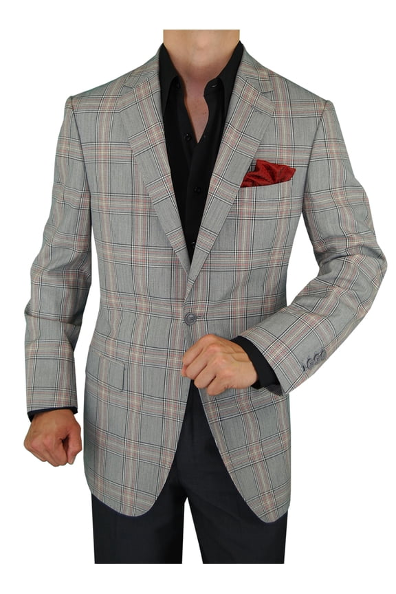 Mens Gray Modern Fit Blazer DTI DARYA TRADING GV Executive
