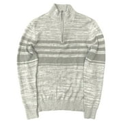 Mens Gray Speckle Stripe Quarter Zip Sweater Top XX-Large