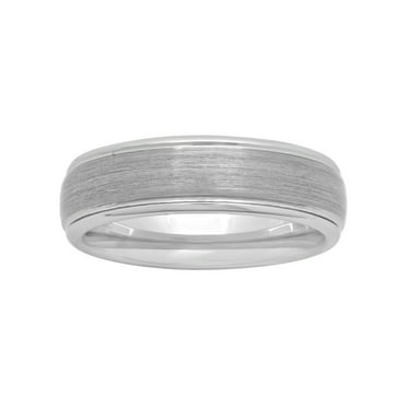 Mens Gray Tungsten 7MM Grooved Comfort Fit Wedding Band - Mens Ring