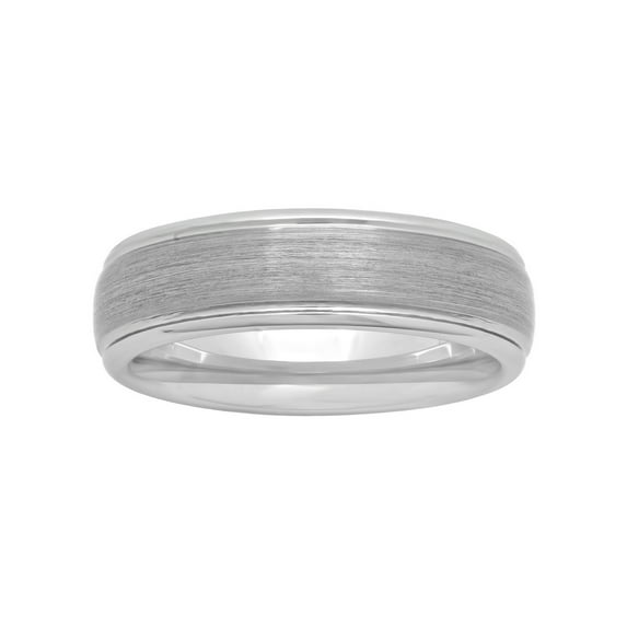 Mens Gray Tungsten 7MM Grooved Comfort Fit Wedding Band - Mens Ring