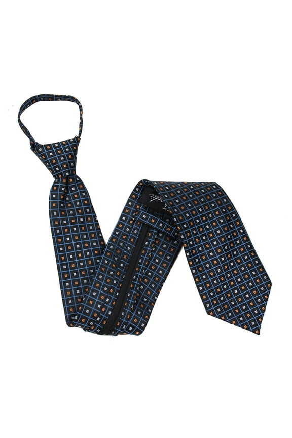 Mens Gray and Black Zipper Ties Pre Made Ties