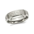thumbnail image 1 of Mens Greek Key 6mm Titanium Satin-Polished Wedding Band, 1 of 4