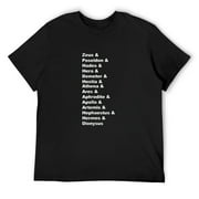 Mens Greek Mythology Gods Pantheon List Of Demigod Names T-Shirt Black Small