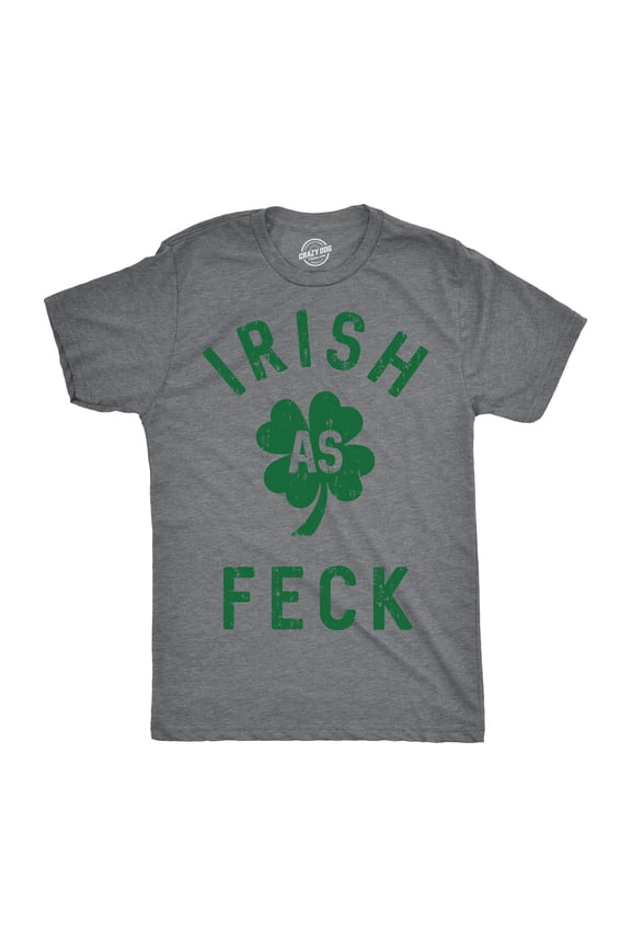Mens Green As Feck T Shirt Funny Saint Patricks Day Shamrock Lucky Tee for Guys Graphic Tees