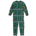 thumbnail image 1 of Mens Green Christmas Cheer Little Drummer Boy Holiday Union Suit Pajamas Large, 1 of 1